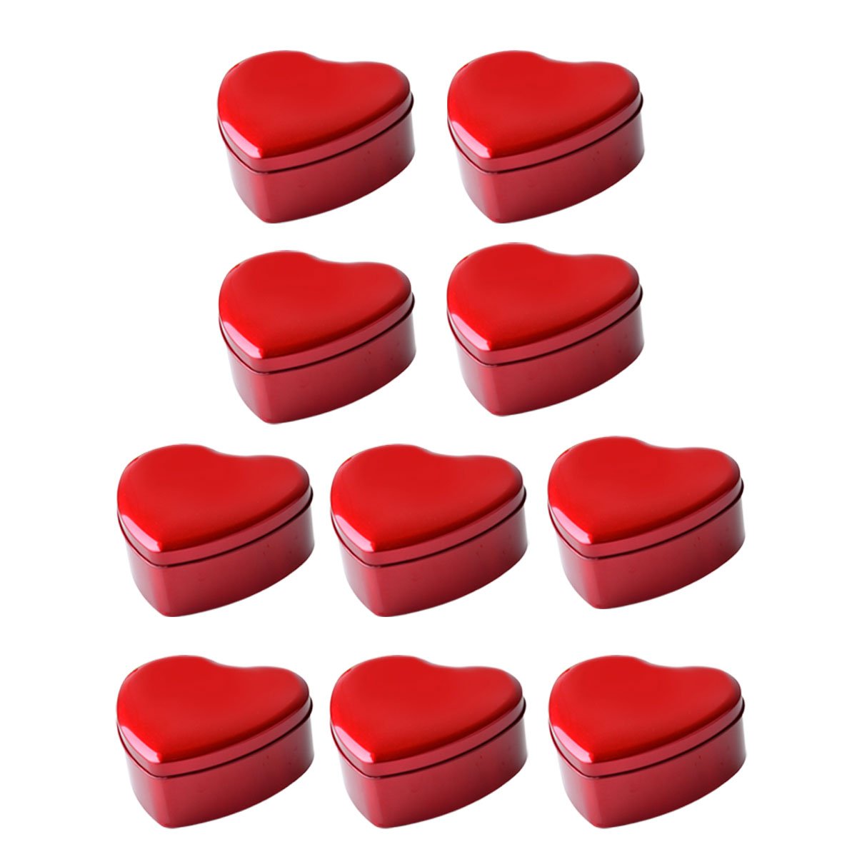 Love Square Tinplate Box Red 10PCS