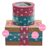 Packing Tape with Heart Print BOPP Strong Adhesive 5 Rolls