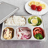 Stainless Steel Divided Dinner Tray Silver 1 Pack