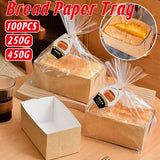 100pcs Cake Bread Packaging Box Toast Paper Carton Bakery Boxes for Party