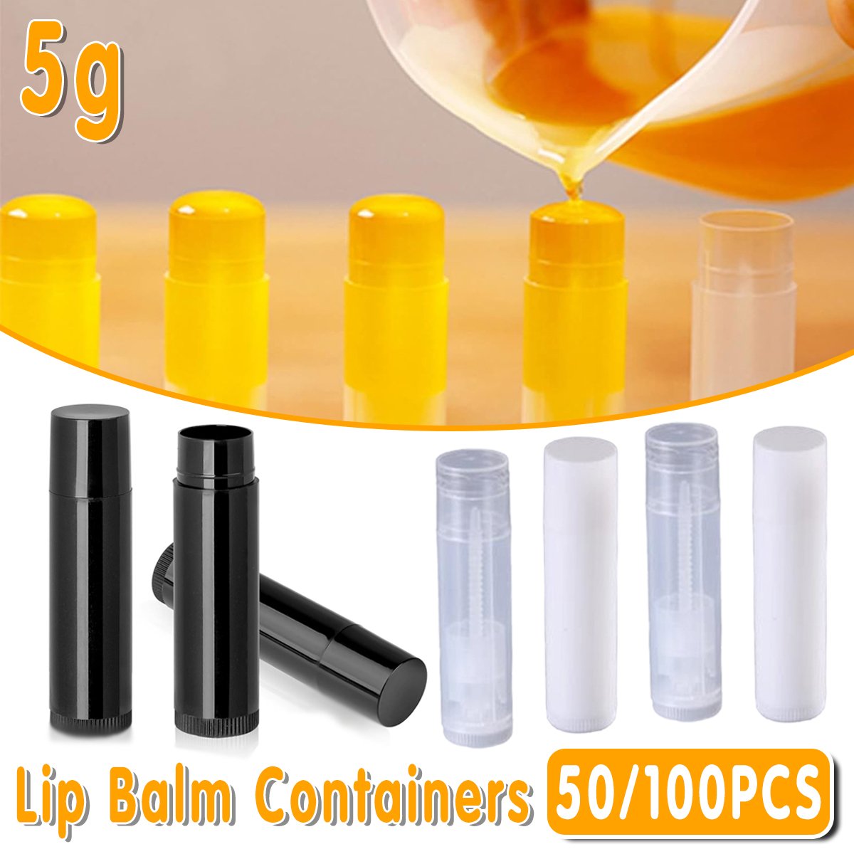 Durable PP Lip Balm Containers for DIY Cosmetics Lip Balm Containers 50pcs