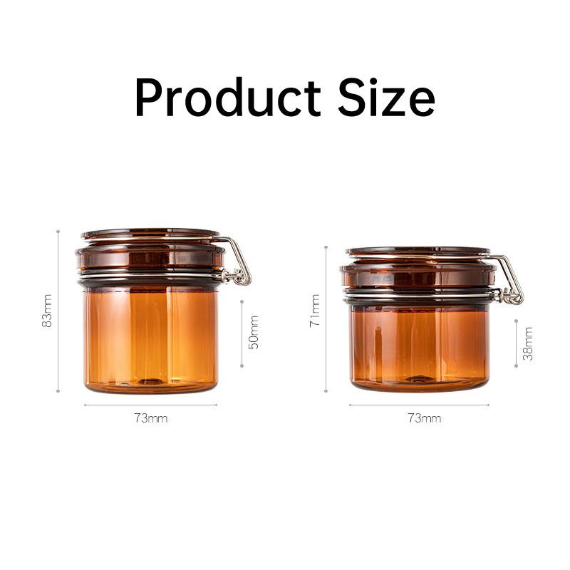 Durable PET Plastic Brown Plastic Jars for Skincare UV Protection Brown Plastic Jars 5pcs