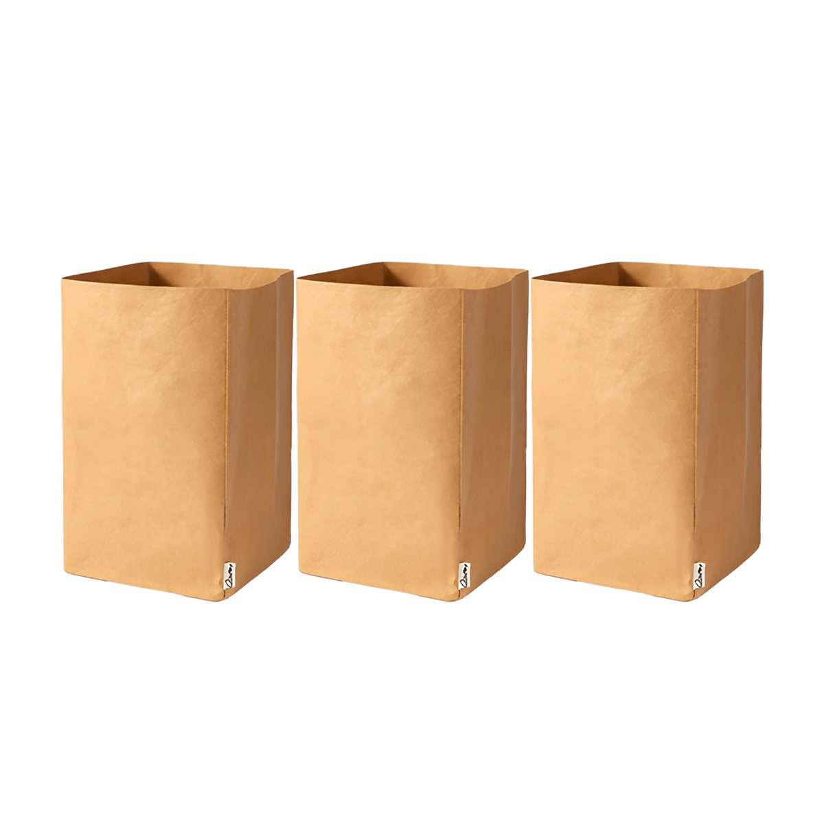 3pcs Washable Kraft Paper Storage Bag for Kitchen Desktop Refrigerator Organizer