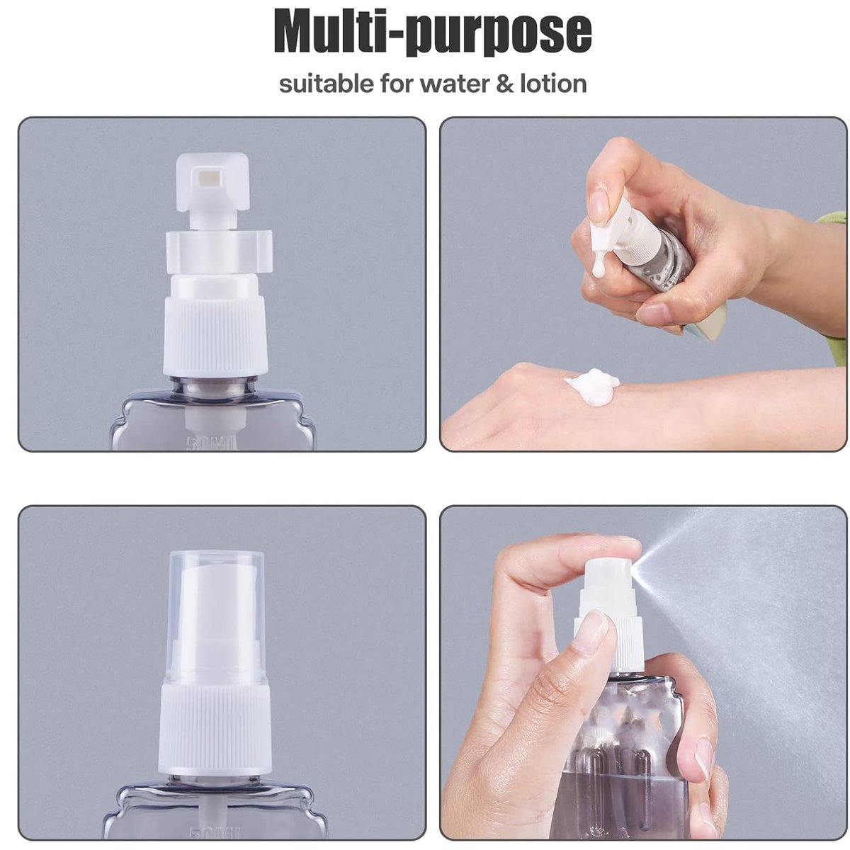 Outdoor Travel Bottling Transparent Plastic Epidemic Prevention Disinfection Alcohol Spray Bottle Portable Wash