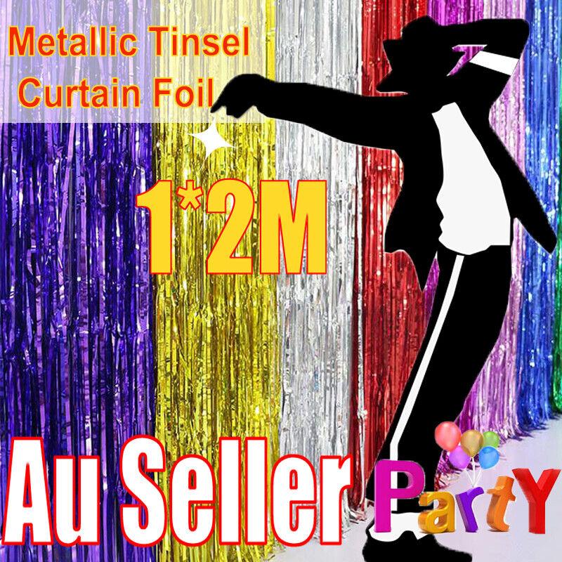 Metallic Tinsel Curtain Backdrop Party Decoration 1PC