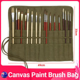 Roll Up Paint Brush Holder Canvas Bag Draw Storage Case Organizer