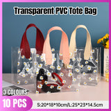 Clear PVC Tote Bags with Daisy Print for Weddings Birthdays 10pcs