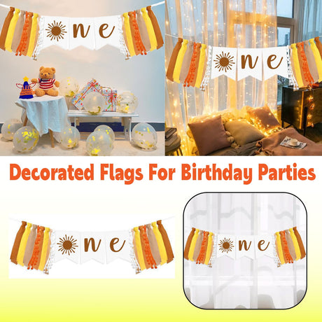 Birthday Party Flag Decoration Sun Theme 1PC