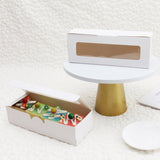 50PCS Set Kraft Paper Macaron Box with Transparent Window Cookie Candy Packaging