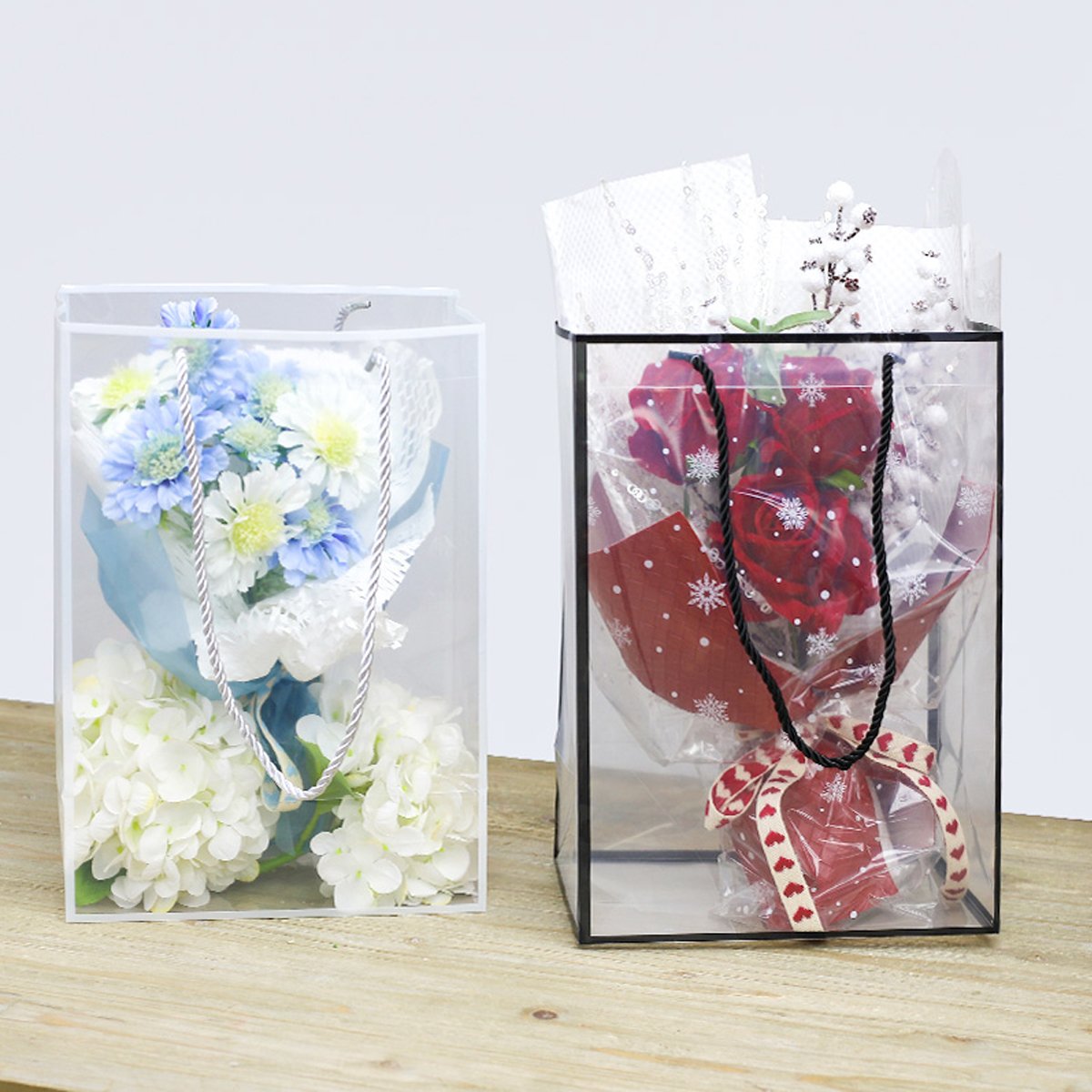 Premium PVC Clear Tote Bags Elegant Gift Packaging 10 pcs