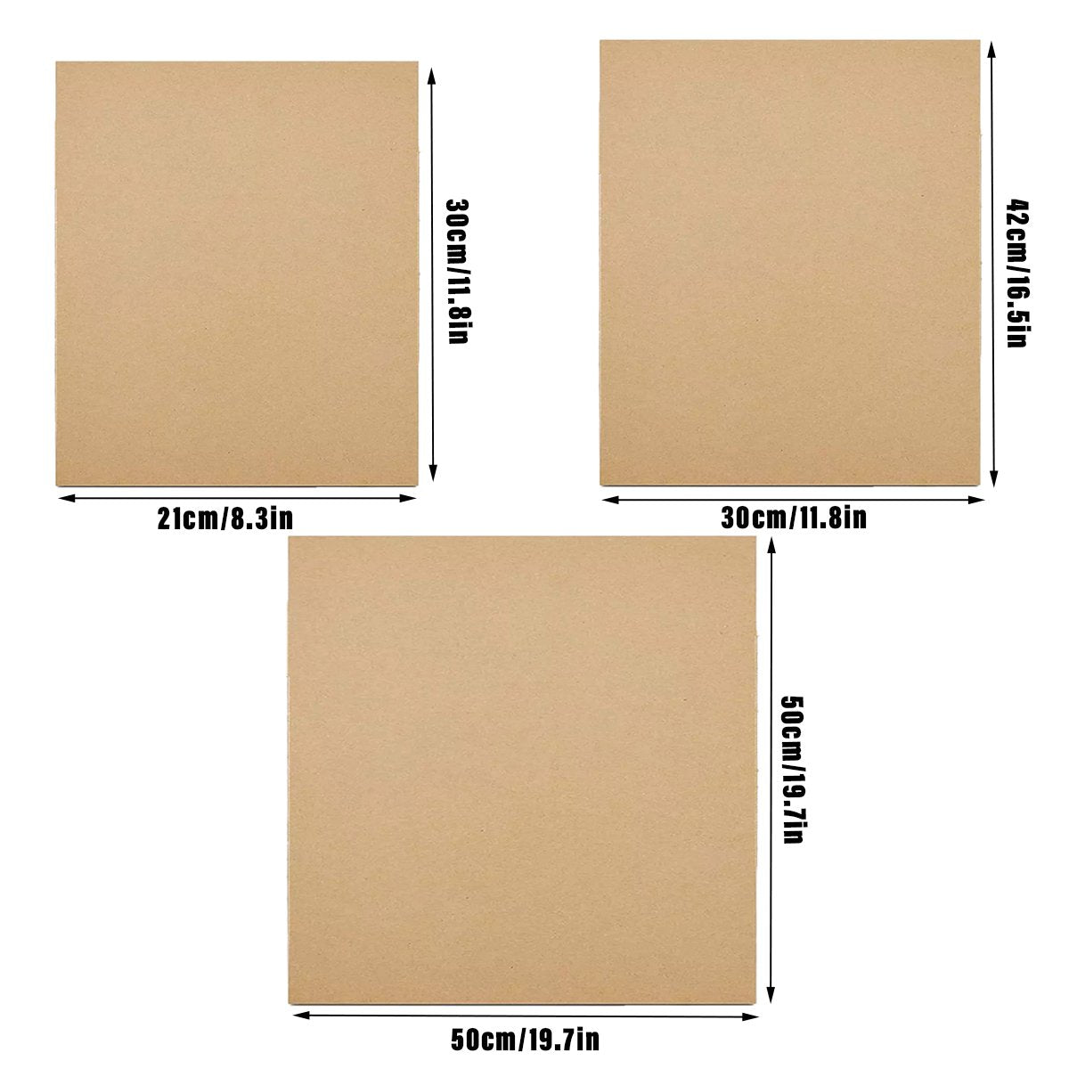 Three-layer Corrugated Cardboard Sheets 50PCS