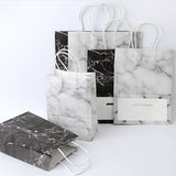 25PCS Marble Series Shopping Paper Bag Luxury Handbag Party Favor Gift Bags