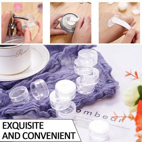 50-200X Mini Sample Bottle Cosmetic Makeup Jar Pot Face Cream Lip Balm Container