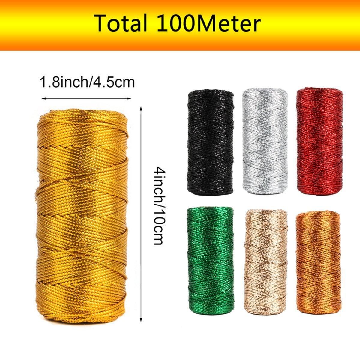 Cord Ribbon Metallic Wire Ribbons for Gift Wrapping and Crafts 100m Rolls ...