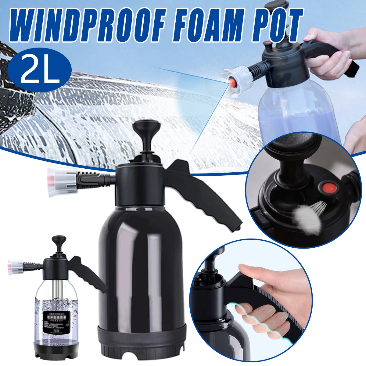 Car Wash Foam Sprayer High-Pressure Foam Cannon 2L