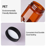 High-Quality PET Plastic Wide Mouth Brown Cream Bottles for Skincare 10pcs