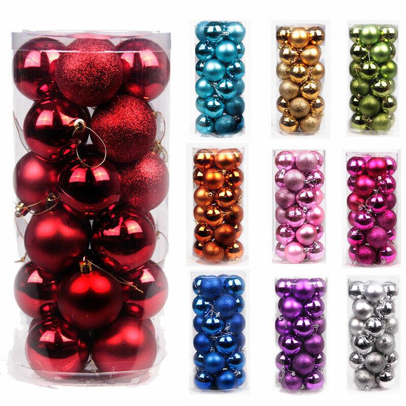 24PCS/Pack Christmas Tree Xmas Balls Decorations Baubles Party Wedding Ornament