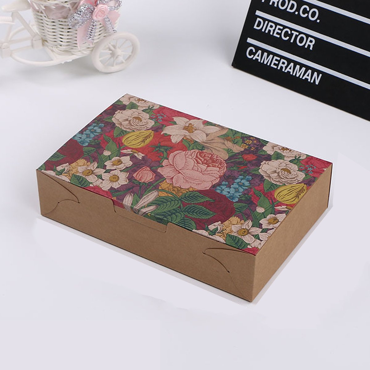 25PCS Kraft Paper Moon Cake Cookie Hand  Packaging Box