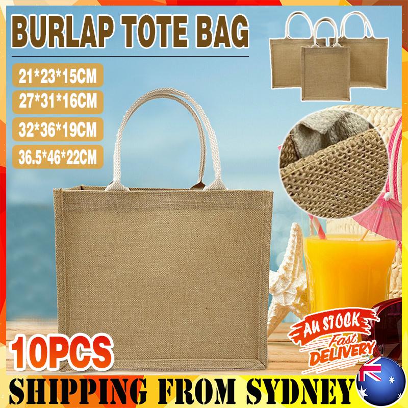 Unprinted Linen Handbag Good Product Companion Gift Linen Hemp Jute Shopping Bag