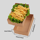 Enhance your food presentation with this Set of 50 Disposable Kraft Paper Lunch Boxes