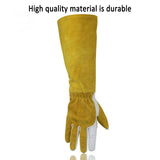 Heat Resistant Welding Gloves Long Heavy Duty Safety Work Gloves for Fireplace 1 Pair