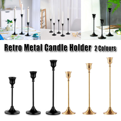 Candlestick Metal Ornaments Candle Holder Base 3PCS