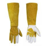 Heat Resistant Welding Gloves Long Heavy Duty Safety Work Gloves for Fireplace 1 Pair