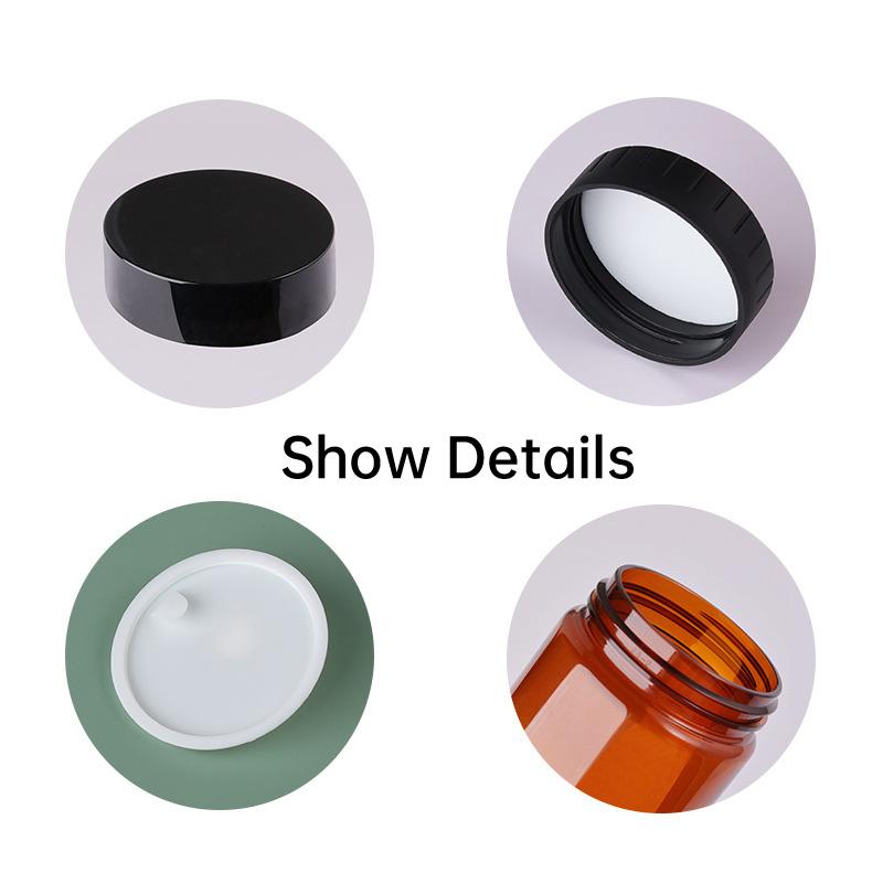 High-Quality PET Plastic Wide Mouth Brown Cream Bottles for Skincare 10pcs