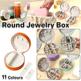 PU Leather Round Jewelry Boxes with Soft Flocking Interior for Travel Jewelry Boxes 1pc