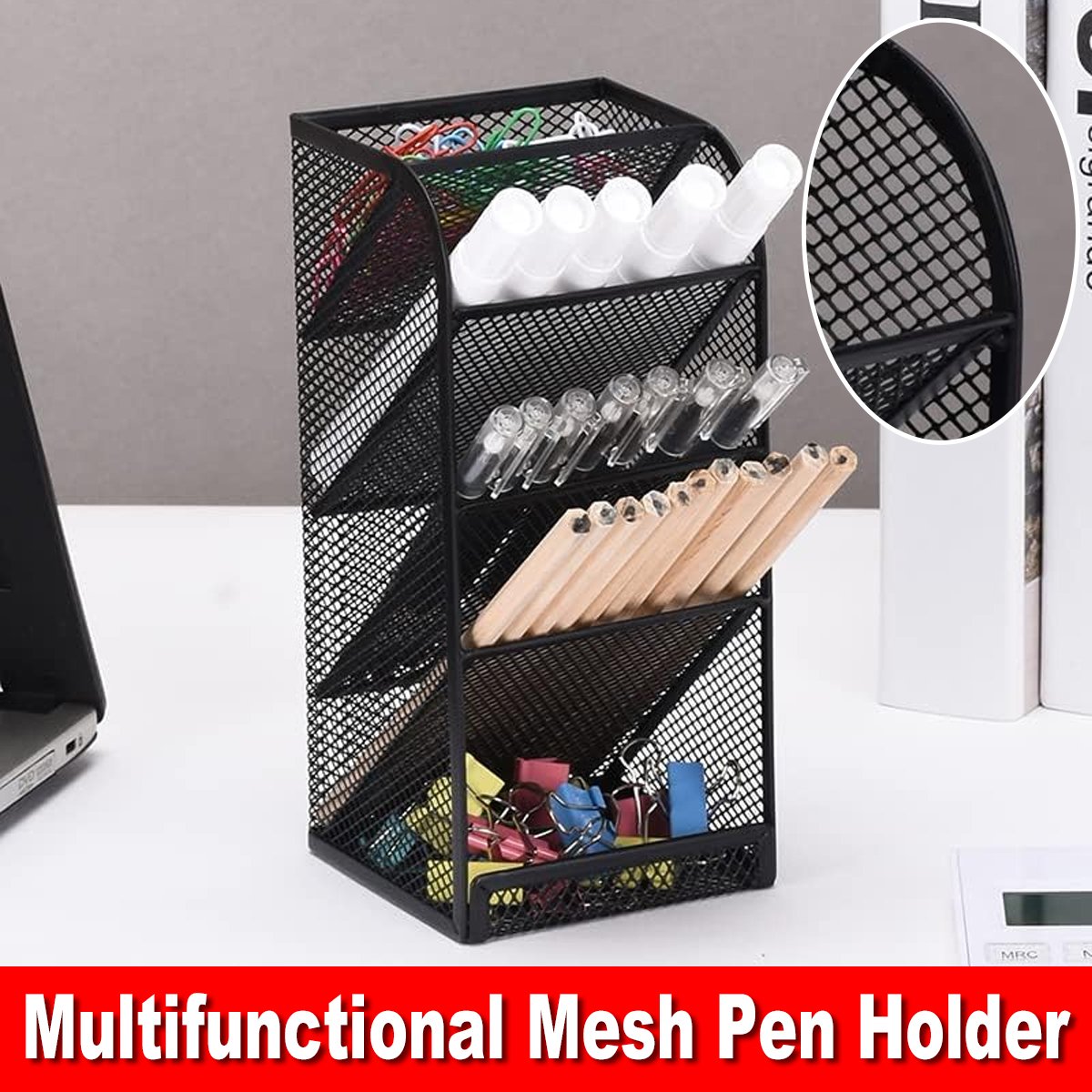 Multifunctional Slanting Pen Holder 1PC