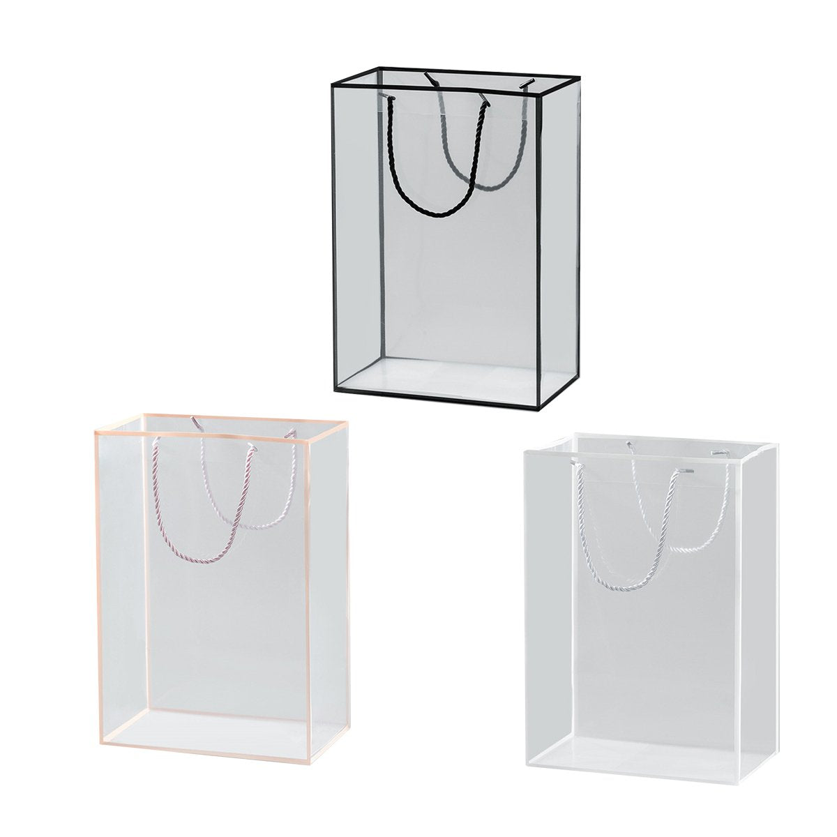 Premium PVC Clear Tote Bags Elegant Gift Packaging 10 pcs