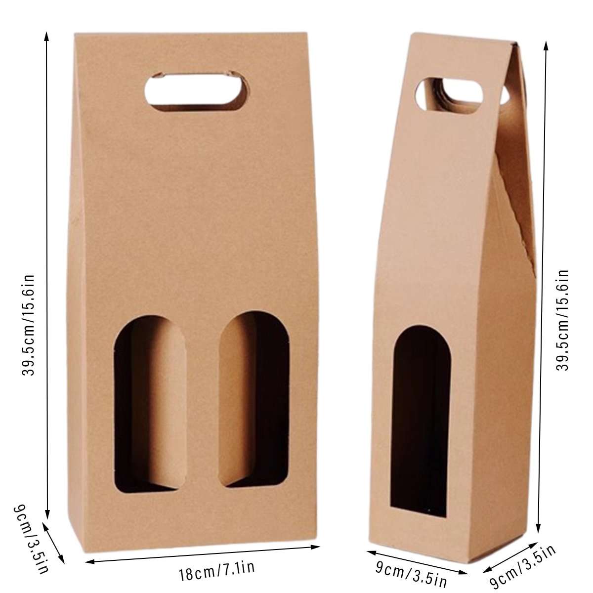 Kraft Paper Red Wine Box 30PCS Double