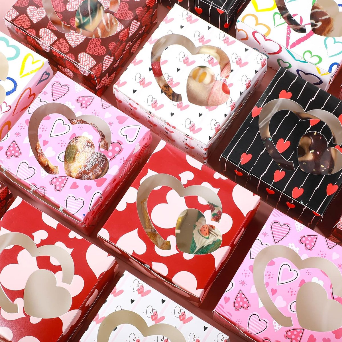 25PCS Large Square Colour Gift Boxes for Valentine's Day Surprise and Lucky Gift