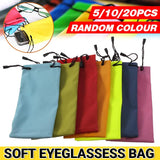 5PCS Cleaning Clothes Sunglasses Pouch Glasses Case Soft Eyeglasses Bag Random