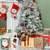 25PCS Christmas Tote Bags Kraft Paper Gift Bags Party Favor Holiday Shopping Bag