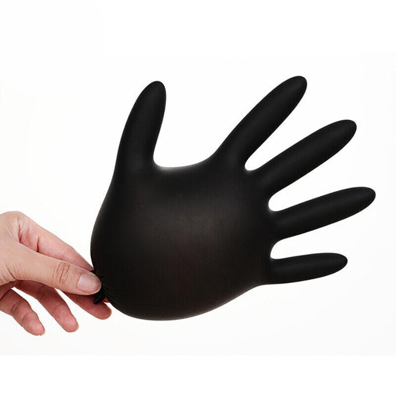 Thick Black Nitrile Gloves Industrial Mechanic Tattoo Tradie Rubber Protection 100PCS