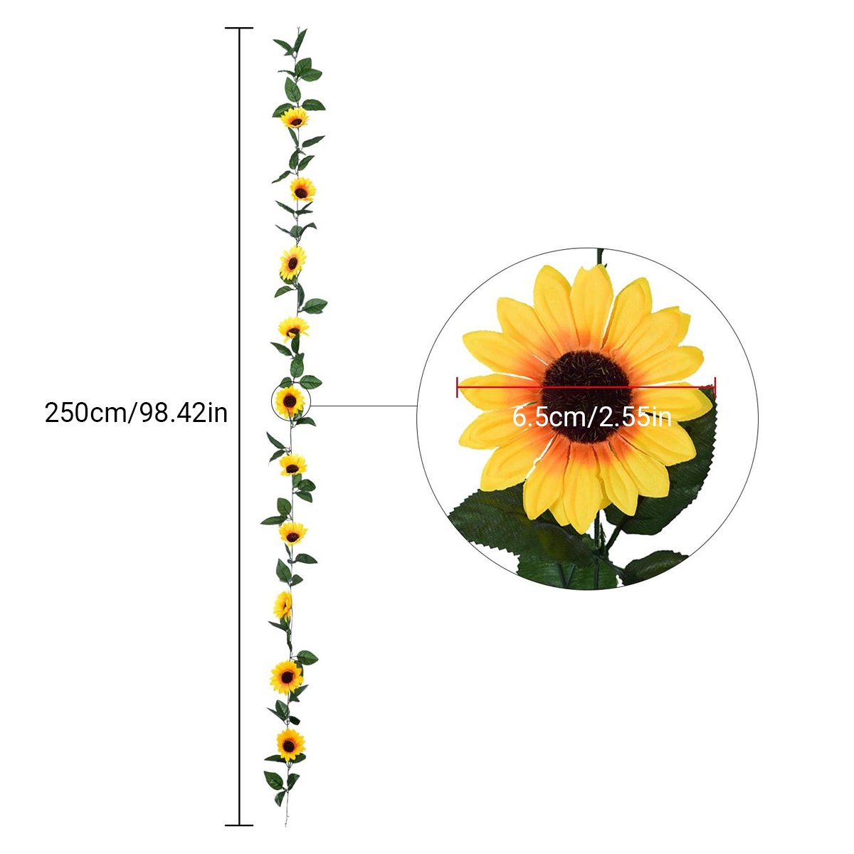 Artificial Sunflower Garlands 4PCS