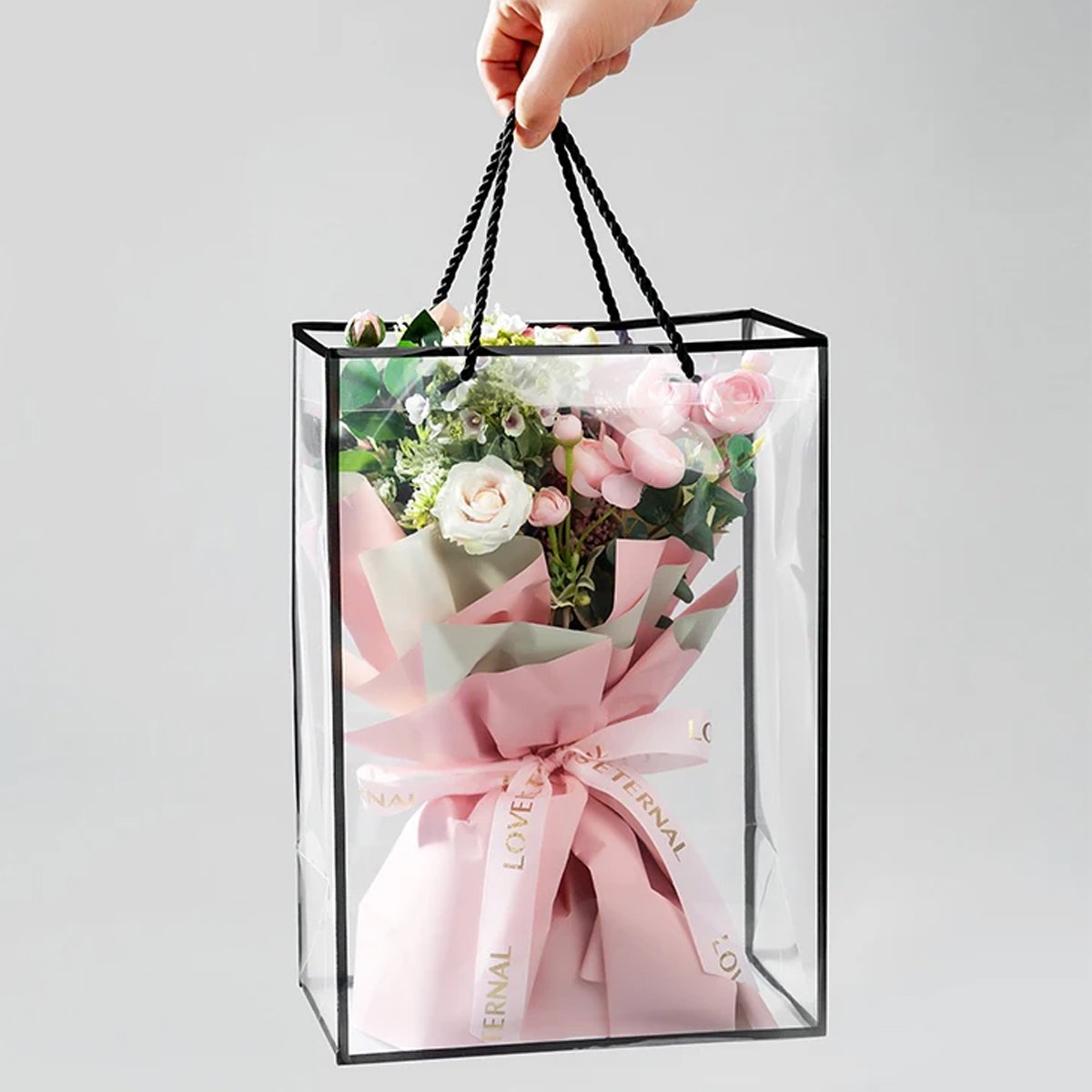 Premium PVC Clear Tote Bags Elegant Gift Packaging 10 pcs