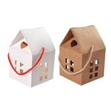 25pcs Small House Cookie Candy Box Portable Paper Gift Packing Box Party Favor