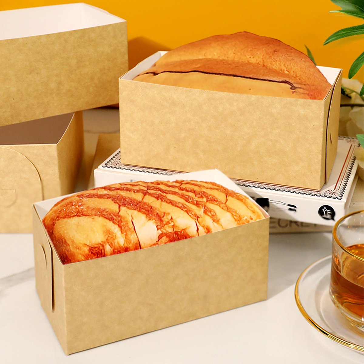 100pcs Cake Bread Packaging Box Toast Paper Carton Bakery Boxes for Party