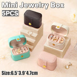 High-Quality Synthetic Leather Mini Jewelry Boxes for Travel Jewelry Boxes 5pcs