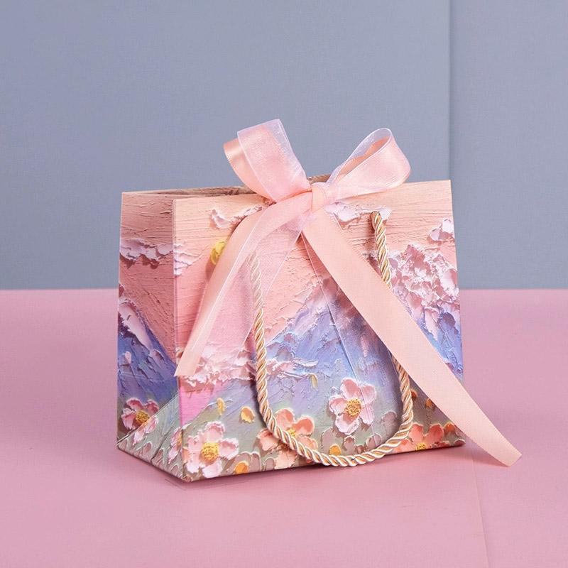 High-Quality Paper Oil Painting Gift Paper Bags Set 10PCS