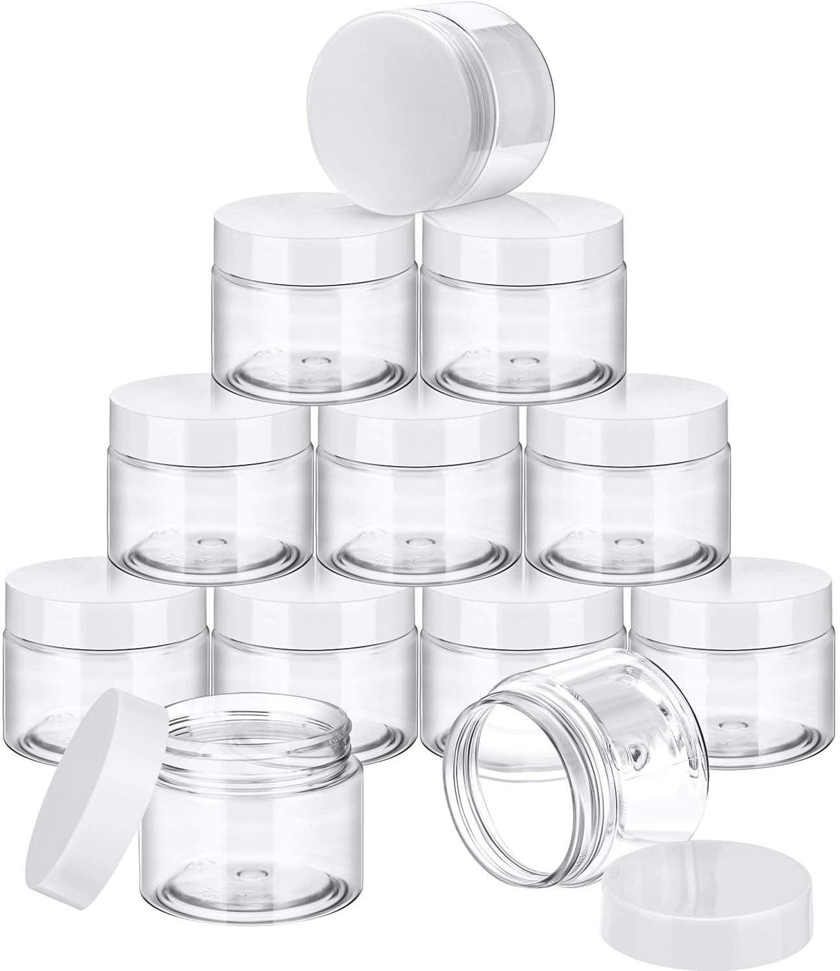 BPA-Free PET Plastic Clear Plastic Jars for Skincare Creams Lotions 10pcs