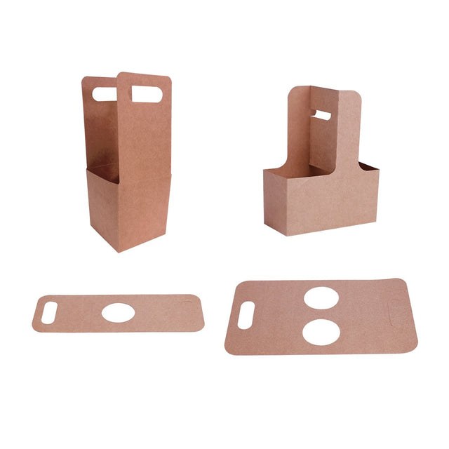 These kraft paper portable cup holders are perfect for cafes, takeaways, and events where carrying beverages is needed. 