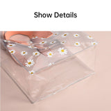 Clear PVC Tote Bags with Daisy Print for Weddings Birthdays 10pcs