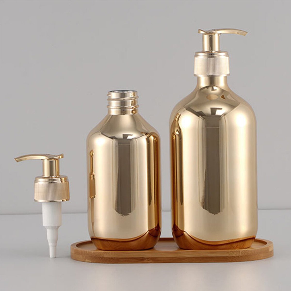 Pump Dispensing Bottle 5-Pack PET Silver and Gold 300ml/500ml