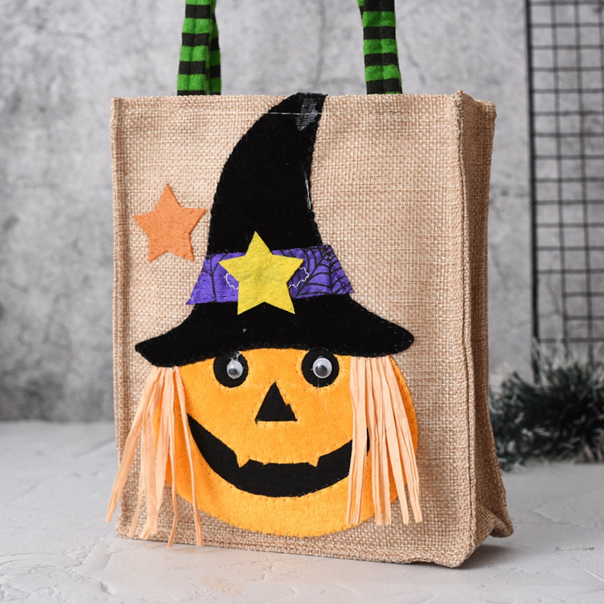 4pcs Halloween Gift Tote Bags Reusable Decorative Trick or Treat Candy Bags