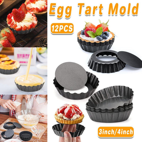 Egg Tart Mold Nonstick Molds 12PCS