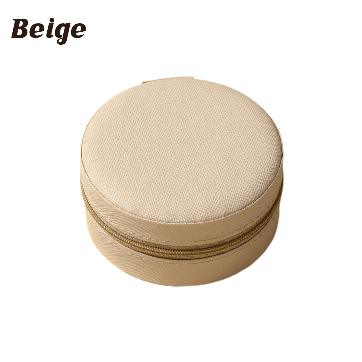 PU Leather Round Jewelry Boxes with Soft Flocking Interior for Travel Jewelry Boxes 1pc