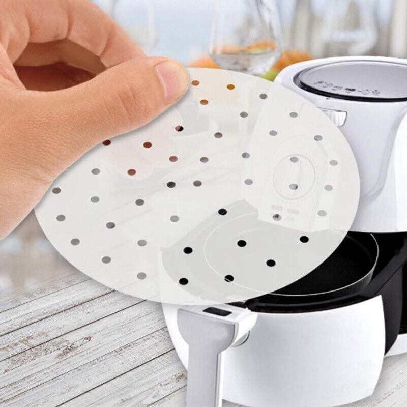 100Pcs Air Fryer Liners 7/8/9 Inch Perforated Parchment Paper Square Non-Stick